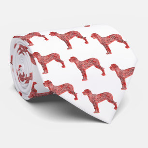 Great Dane Christmas Dog Silhouette White Neck Tie