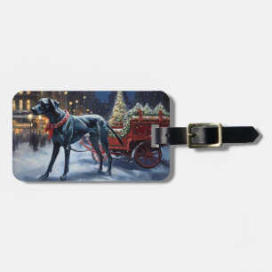 Great Dane Christmas Festive Season  Luggage Tag