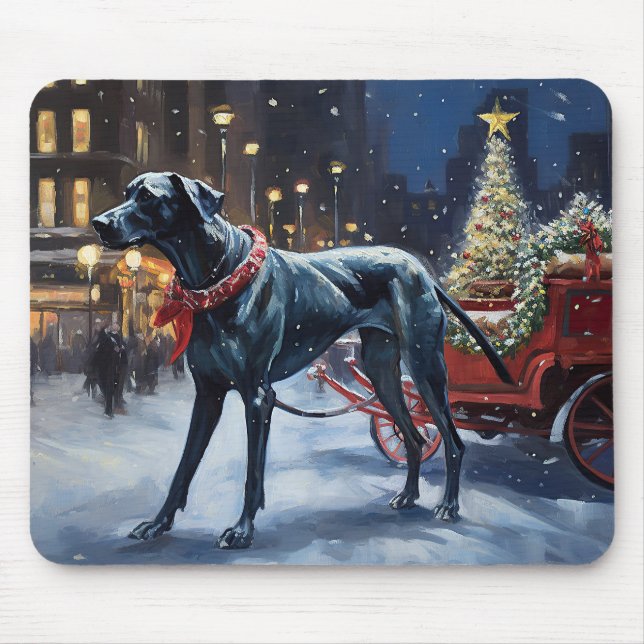 Great Dane Christmas Festive Season  Mouse Mat (Front)