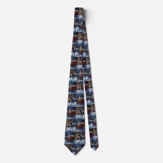 Great Dane Christmas Festive Season  Tie (Front)