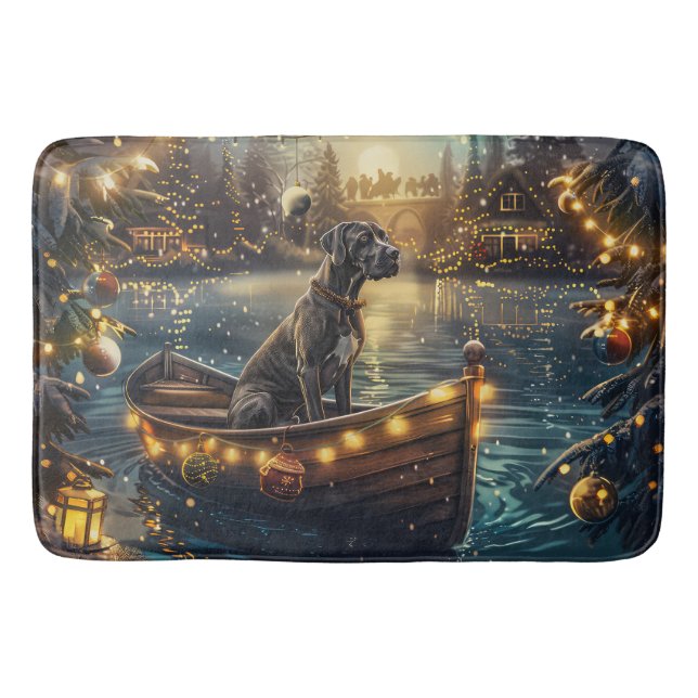 Great Dane Christmas Festive Voyage Bath Mat (Front)