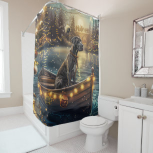 Great Dane Christmas Festive Voyage Shower Curtain