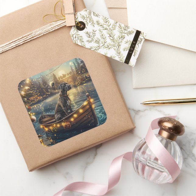 Great Dane Christmas Festive Voyage Square Sticker (Gifting)