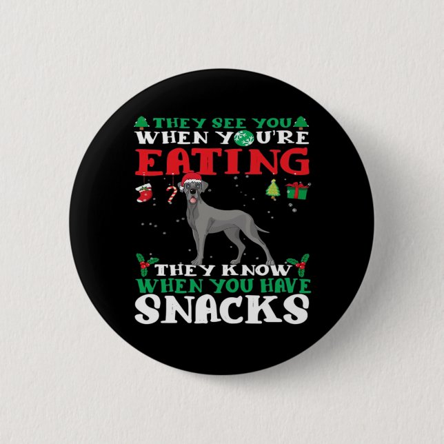 Great Dane Christmas fun Classic T-Shirt 6 Cm Round Badge (Front)