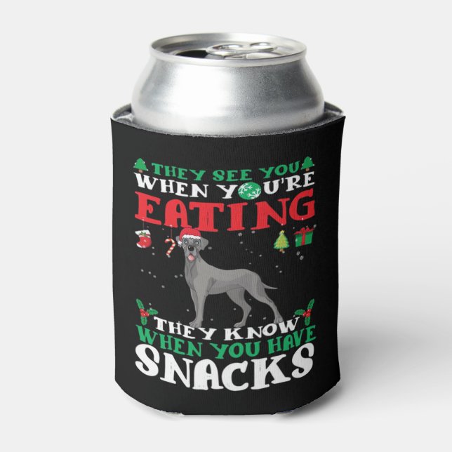 Great Dane Christmas fun Classic T-Shirt Can Cooler (Can Front)