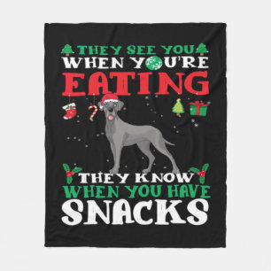 Great Dane Christmas fun Classic T-Shirt Fleece Blanket