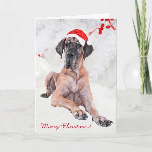Great Dane Christmas Holiday Card (Front)