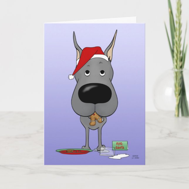 Great Dane Christmas Holiday Card (Front)
