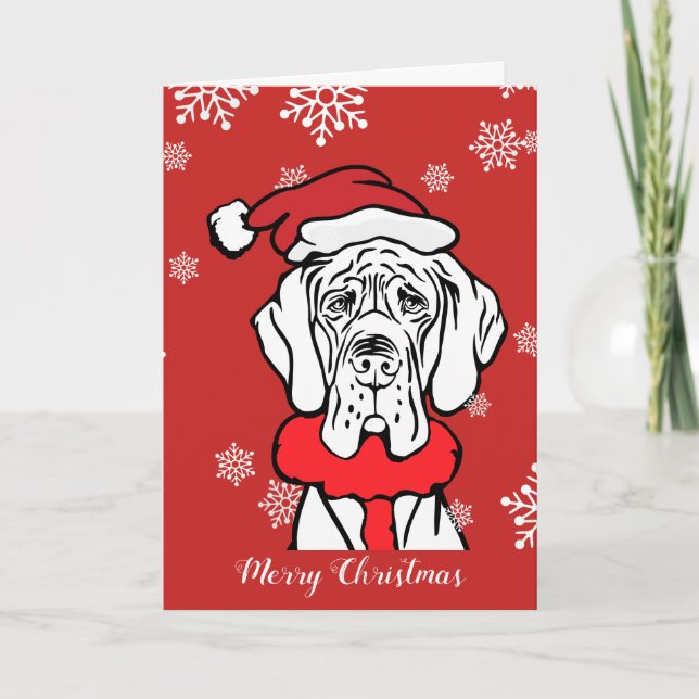 Great Dane Christmas Holiday Card (Front)