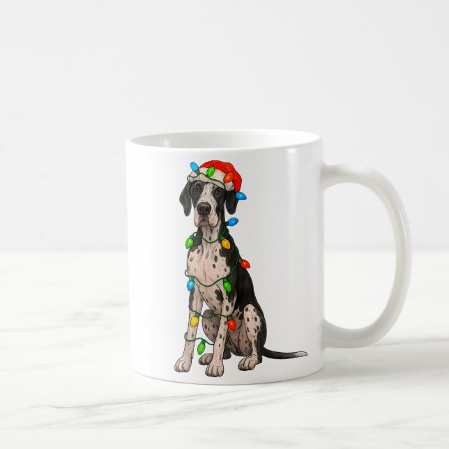 Great Dane Christmas Lights Dog Lover Xmas Pajama  Coffee Mug (Right)
