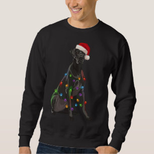 Great Dane Christmas Lights Xmas Dog Lover Santa H Sweatshirt