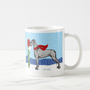 Great Dane Christmas Mail Black UC Coffee Mug