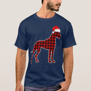 Great Dane Christmas Pajamas Family Red Plaid T-Shirt