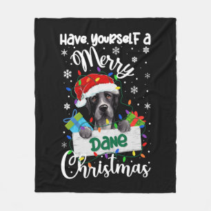 Great Dane Christmas Party Great Dane Xmas Gifts Fleece Blanket