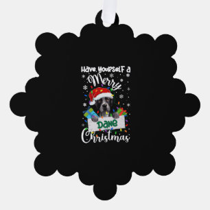 Great Dane Christmas Party Great Dane Xmas Gifts Tree Decoration Card