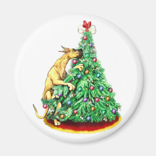 Great Dane Christmas Reach Goals Fawn Magnet