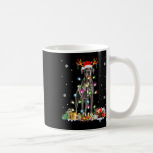 Great Dane Christmas Santa Hat Fairy Lights Pajama Coffee Mug