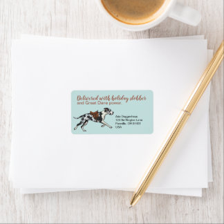 Great Dane Christmas Season Greetings Funny Label