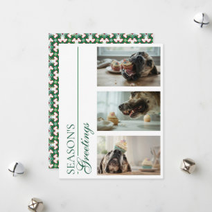 Great Dane Christmas Season Greetings Green Holiday Card