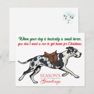 Great Dane Christmas Season Greetings   Holiday Card