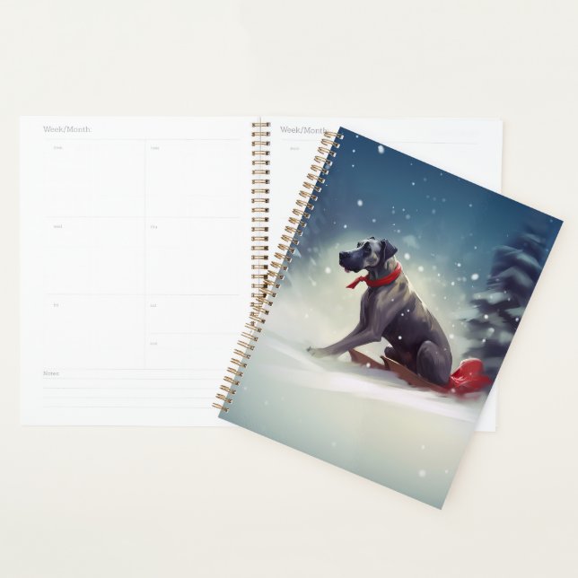 Great Dane Christmas snow winter Planner (Display)