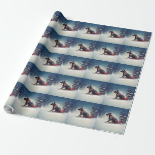 Great Dane Christmas snow winter Wrapping Paper