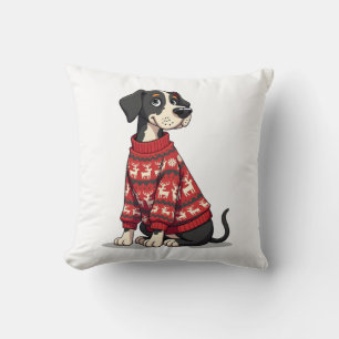 Great Dane Christmas Sweater Cushion