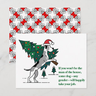 Great Dane Christmas True Facts about duty  Holiday Card