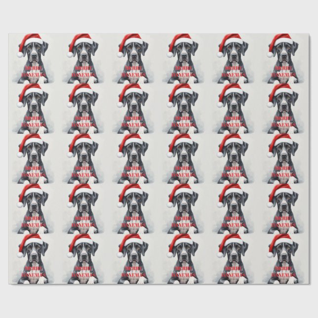 Great Dane CHRISTMAS  Wrapping Paper (Flat)