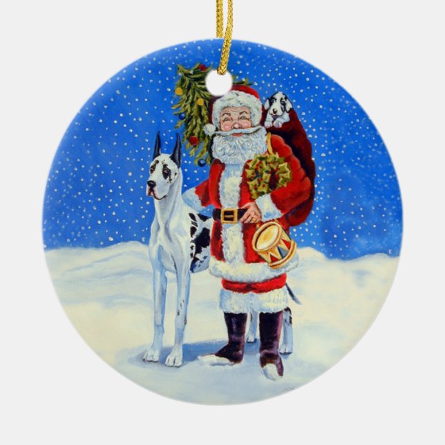 Great Dane Circle Ornament (Front)