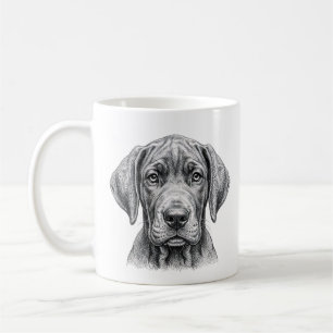 Great Dane Coffee Mug Ink Illustration