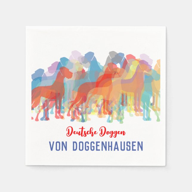 Great Dane colorfull Napkin (Front)