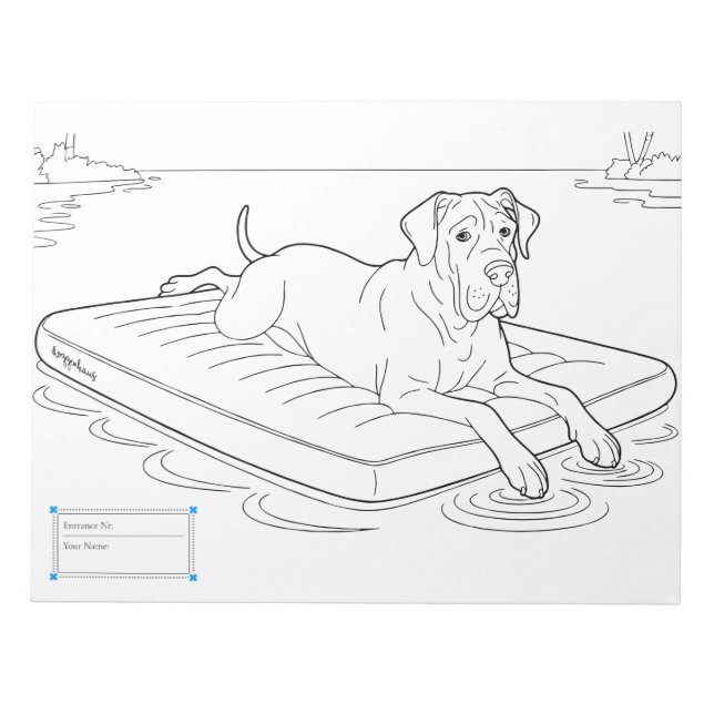 Great Dane colouring contest fun  Notepad (Front)