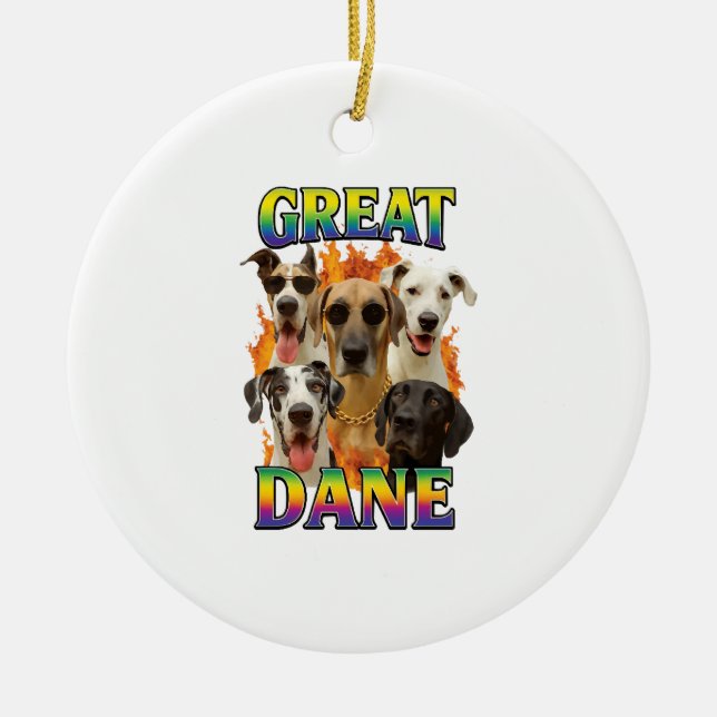 Great Dane Copy Ceramic Tree Decoration (Front)