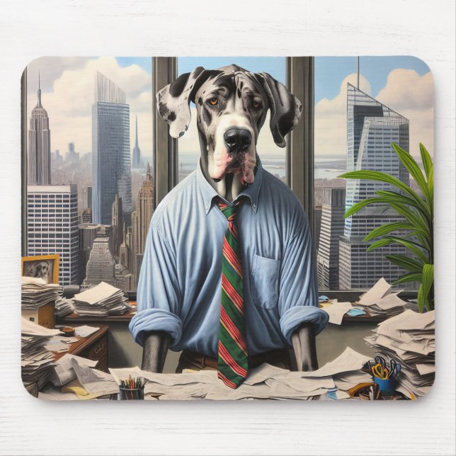 Great Dane Corporate Businessman Mouse Mat (Front)