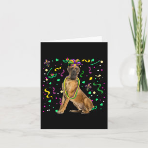 Great Dane Costume Mardi Gras Beads Funny Parades Card