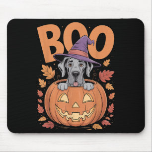 Great Dane Costume On Pumpkin Halloween Great Dane Mouse Mat