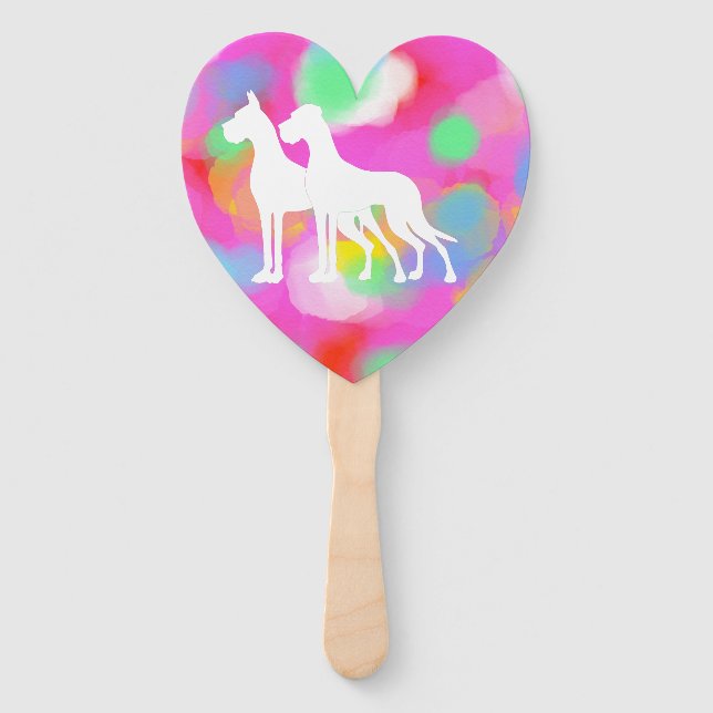 Great Dane Couple Hand Fan (Front)