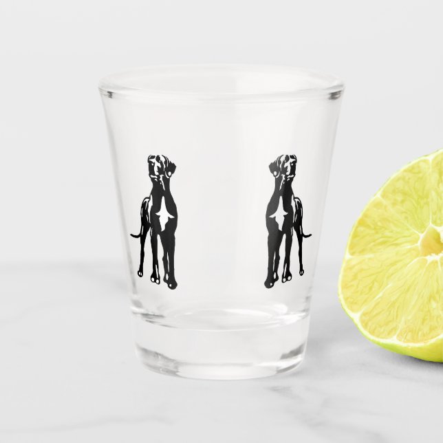Great Dane Couple Shot Glass (Front)