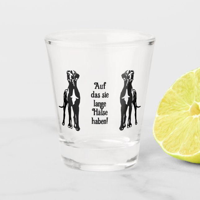 Great Dane Couple Shot Glass (Front)
