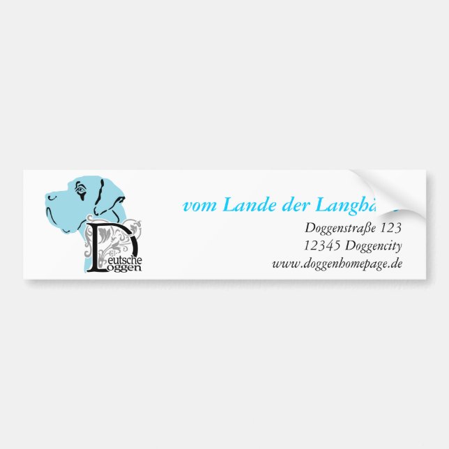 Great Dane custom Logo and Text Bumper Sticker (Front)