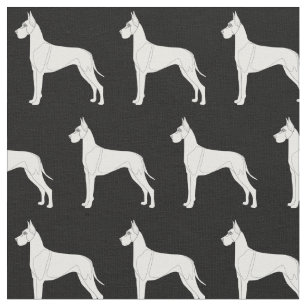 Great Dane Customisable Silhouette Tiled Fabric