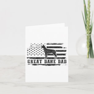 Great Dane Dad Distressed American Flag Patriotic Card
