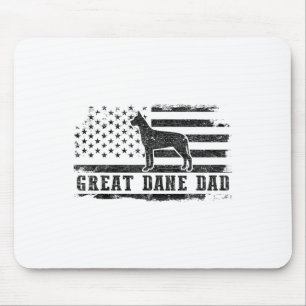 Great Dane Dad Distressed American Flag Patriotic Mouse Mat