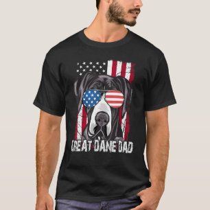 Great-Dane Dad Father Day  American Flag Dog 4th o T-Shirt