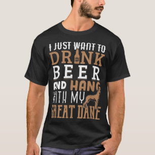 Great Dane Dad Funny Father's Day Dog Lover Beer T-Shirt