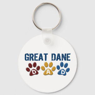 GREAT DANE Dad Paw Print 1 Key Ring