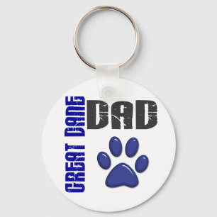 GREAT DANE DAD Paw Print 2 Key Ring