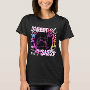 Great Dane Dog 90s Nostalgia Rainbow Leopard Print T-Shirt
