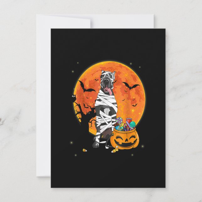 Great Dane Dog And Moon Halloween Costume Dog Love Invitation (Front)